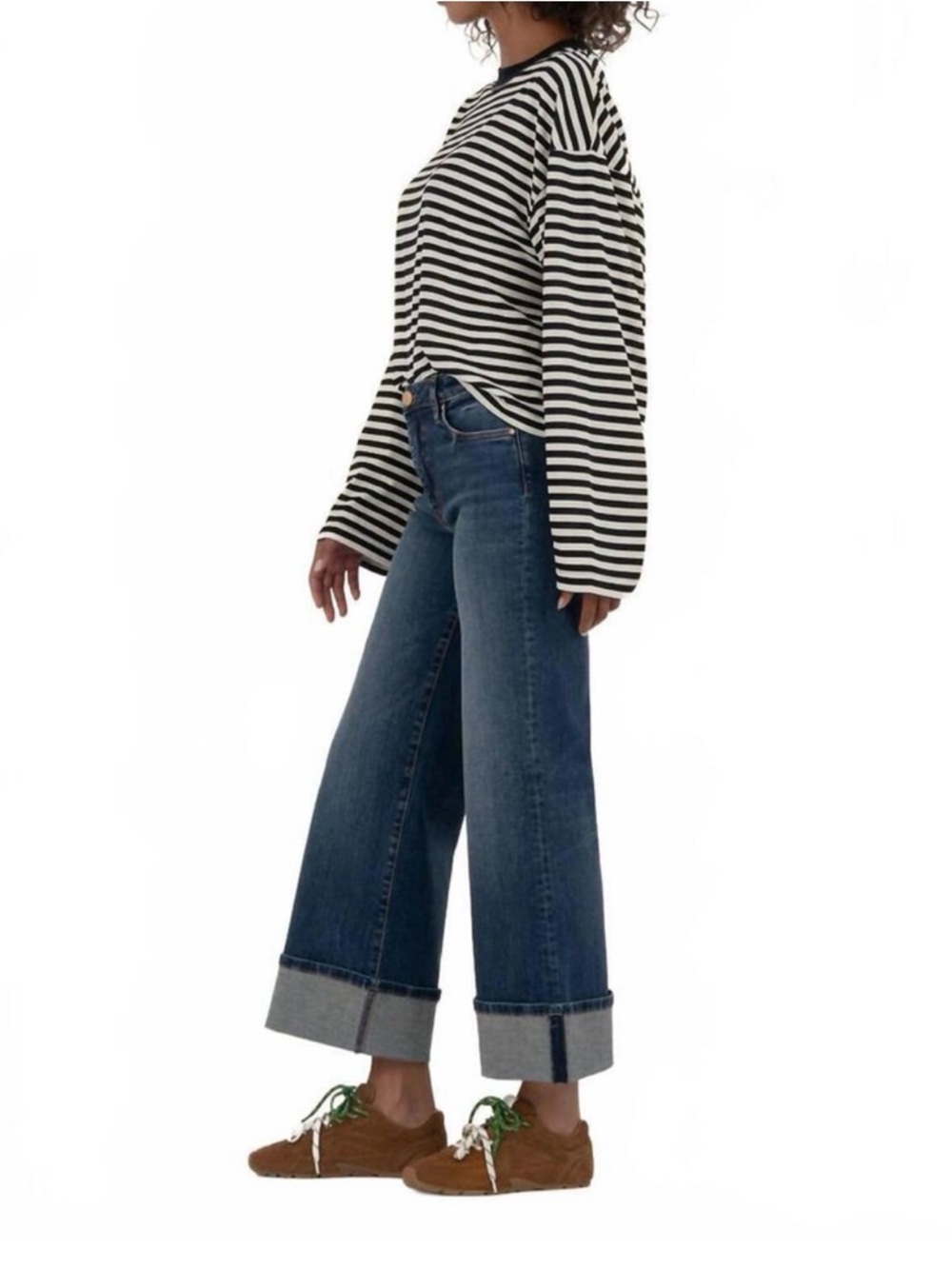 KUT FROM THE KLOTH Meg High Rise Fab Ab Wide Leg Roll Up Jeans - Picture 3 of 8